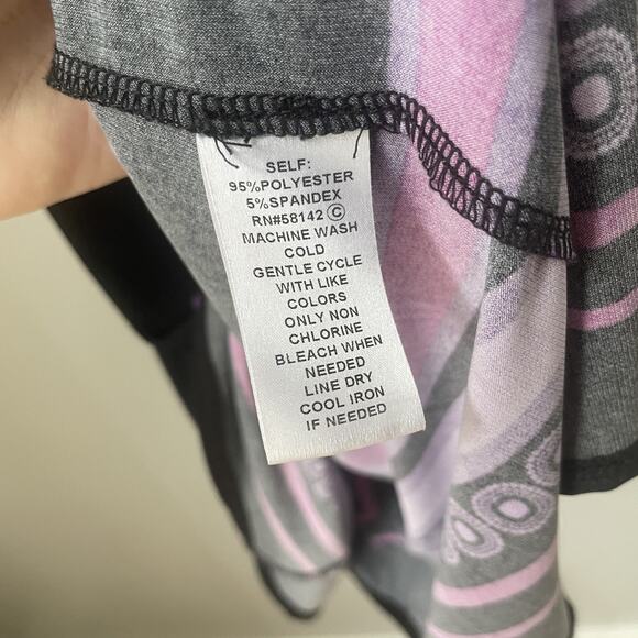 London Times Womens Size 10 Dress Purple Design Black 3/4 Sleeve Great Condition - Picture 2 of 6